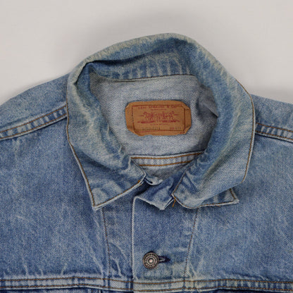 Levi's Vintage Blue Denim Trucker Jacket Large Cotton Denim Collared