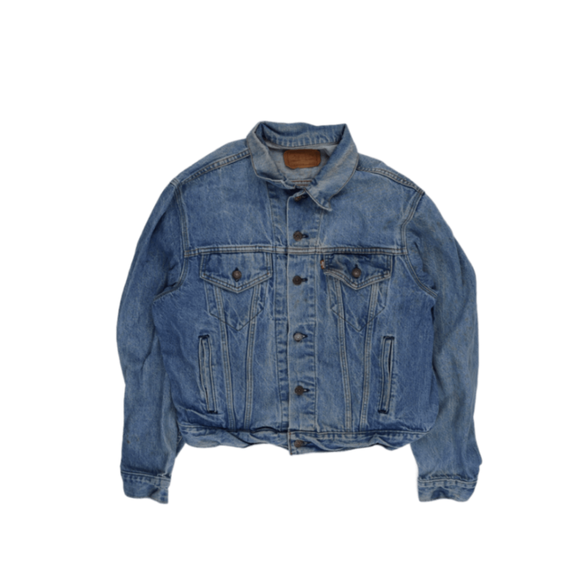 Levi's Vintage Blue Denim Trucker Jacket Large Cotton Denim Collared