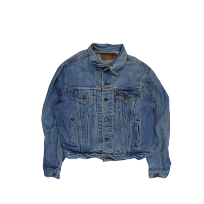 Levi's Vintage Blue Denim Trucker Jacket Large Cotton Denim Collared