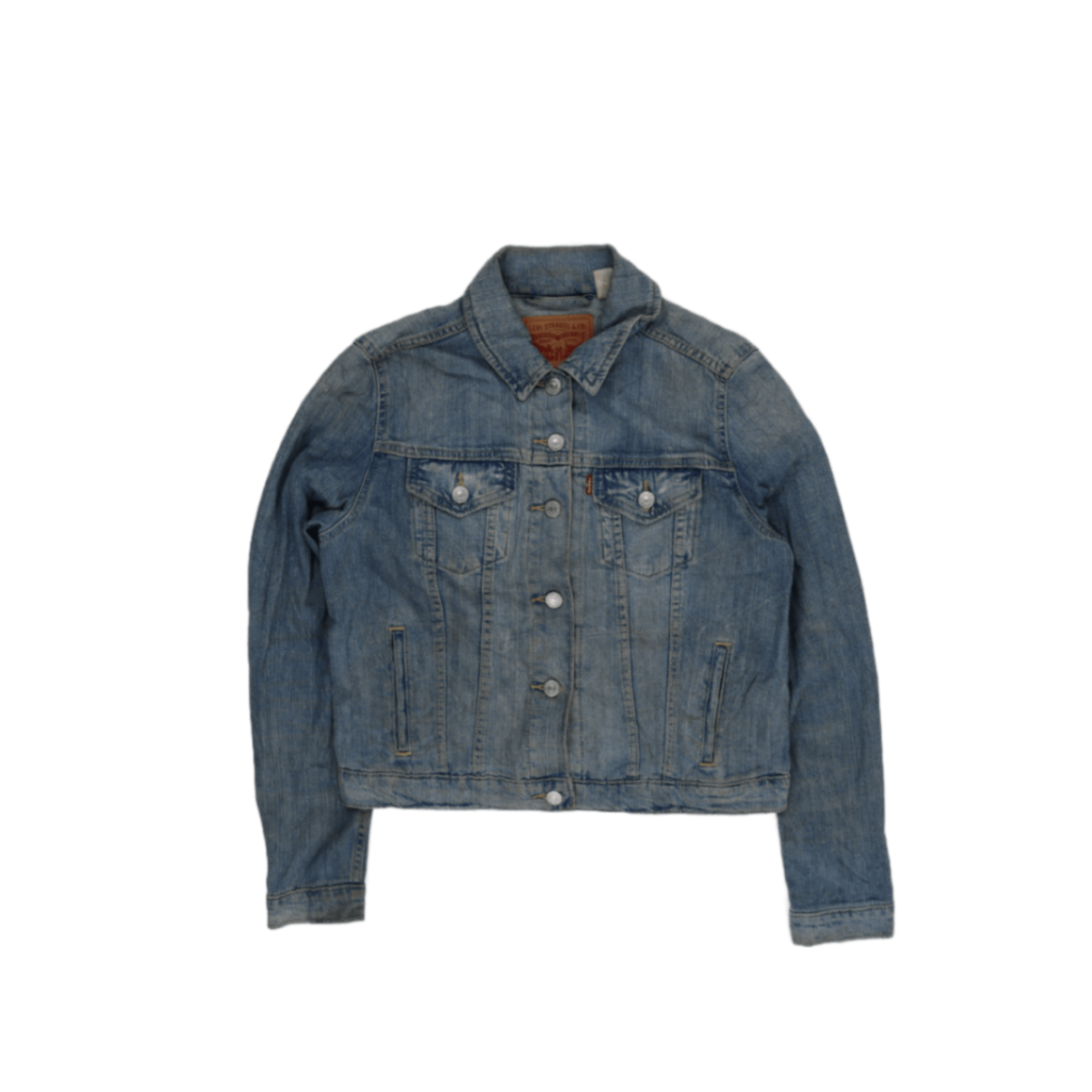 Levi's Light Blue Denim Jacket Large Cotton Blend Vintage Collared
