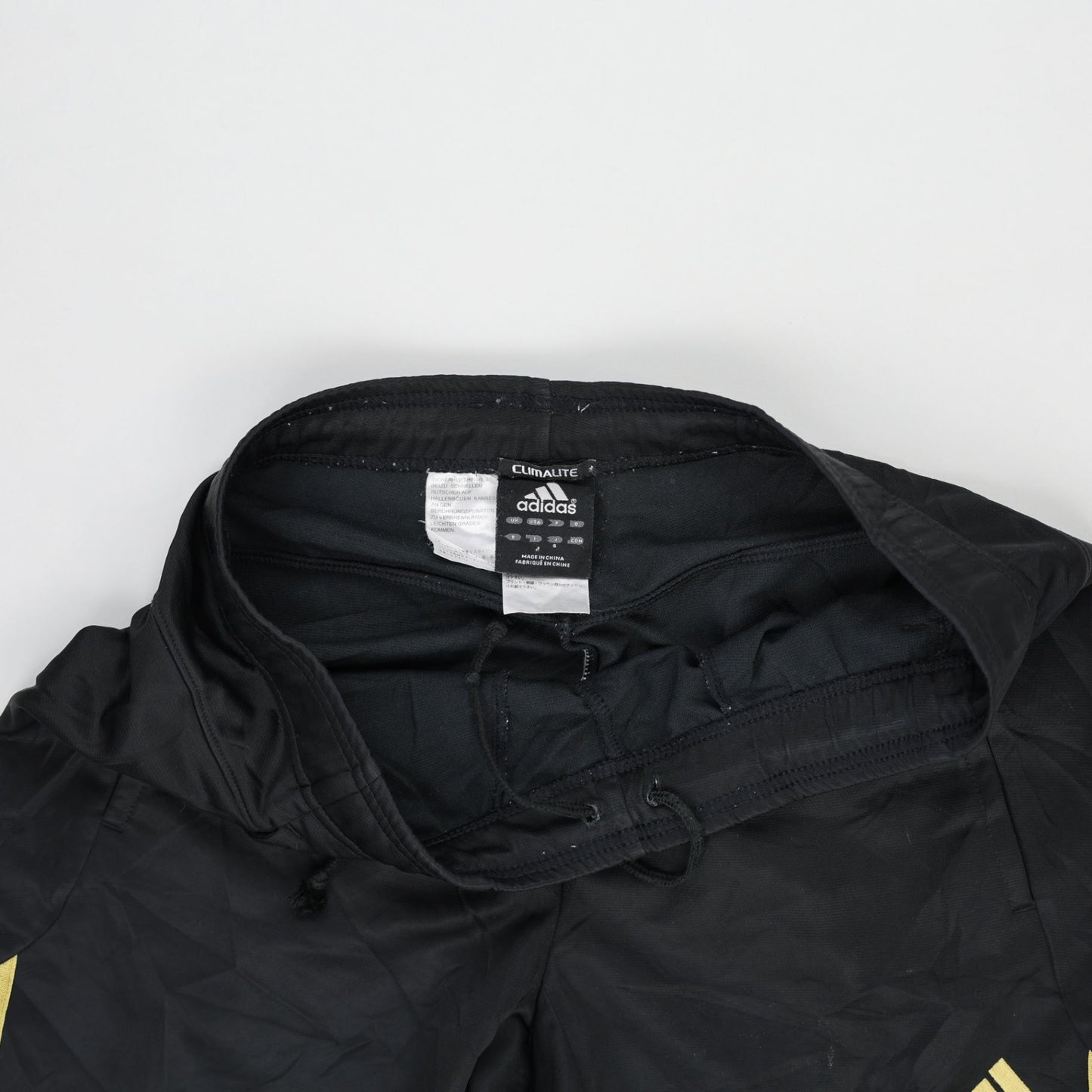 adidas Black Track Trousers Large 78 cm Inseam 38 cm Waist Polyester Mens