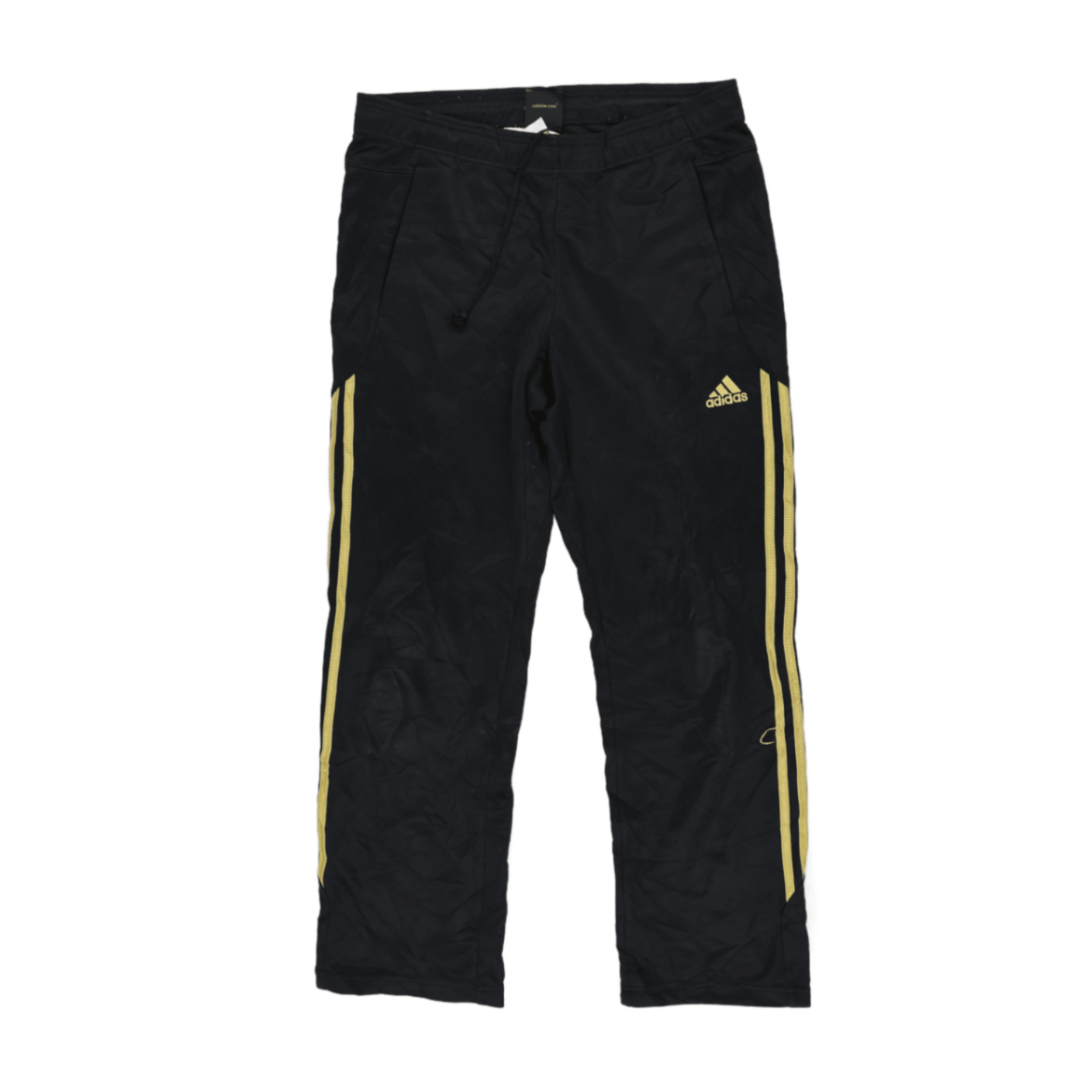 adidas Black Track Trousers Large 78 cm Inseam 38 cm Waist Polyester Mens