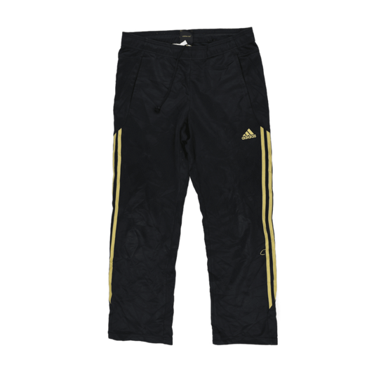 adidas Black Track Trousers Large 78 cm Inseam 38 cm Waist Polyester Mens