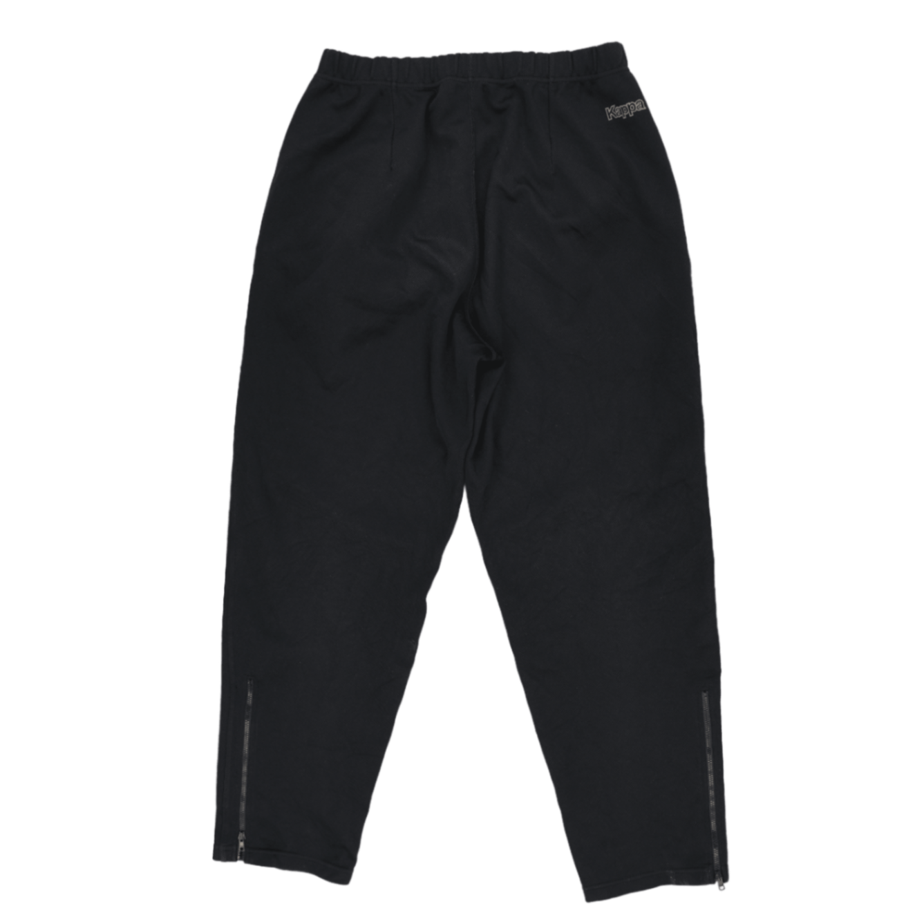 Kappa Black Track Bottoms Large Poly-Cotton Blend Vintage Mens Trousers