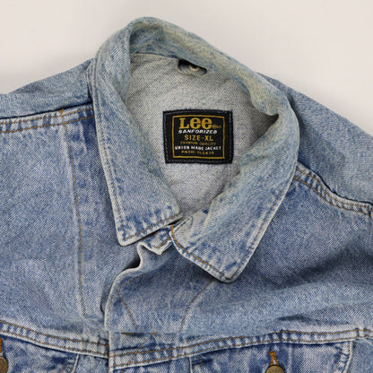 Lee Vintage Denim Jacket Light Blue XL 66 cm Pit to Pit 69 cm Collar to Hem 63 cm Sleeve Length