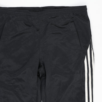 Adidas Black Track Pants Large 80 cm Inseam 40 cm Waist Polyester Mens Clothing