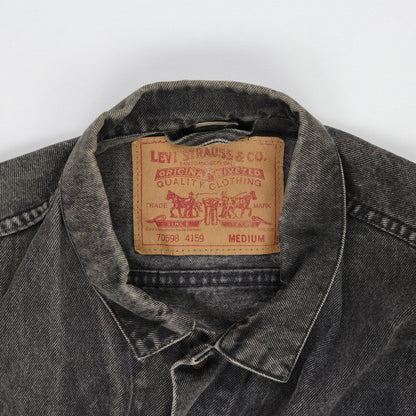 Levi's Vintage Black Denim Trucker Jacket Medium Cotton Men's Outerwear