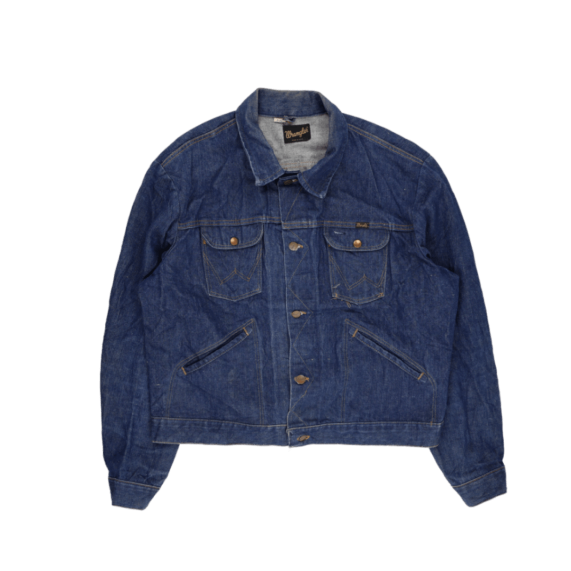 Wrangler Vintage Denim Trucker Jacket Blue Size 50 Large Cotton