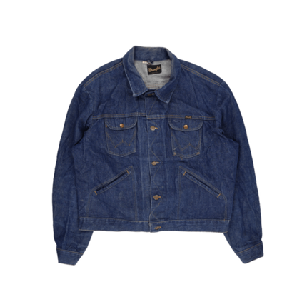 Wrangler Vintage Denim Trucker Jacket Blue Size 50 Large Cotton