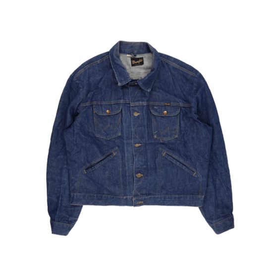 Wrangler Vintage Denim Trucker Jacket Blue Size 50 Large Cotton