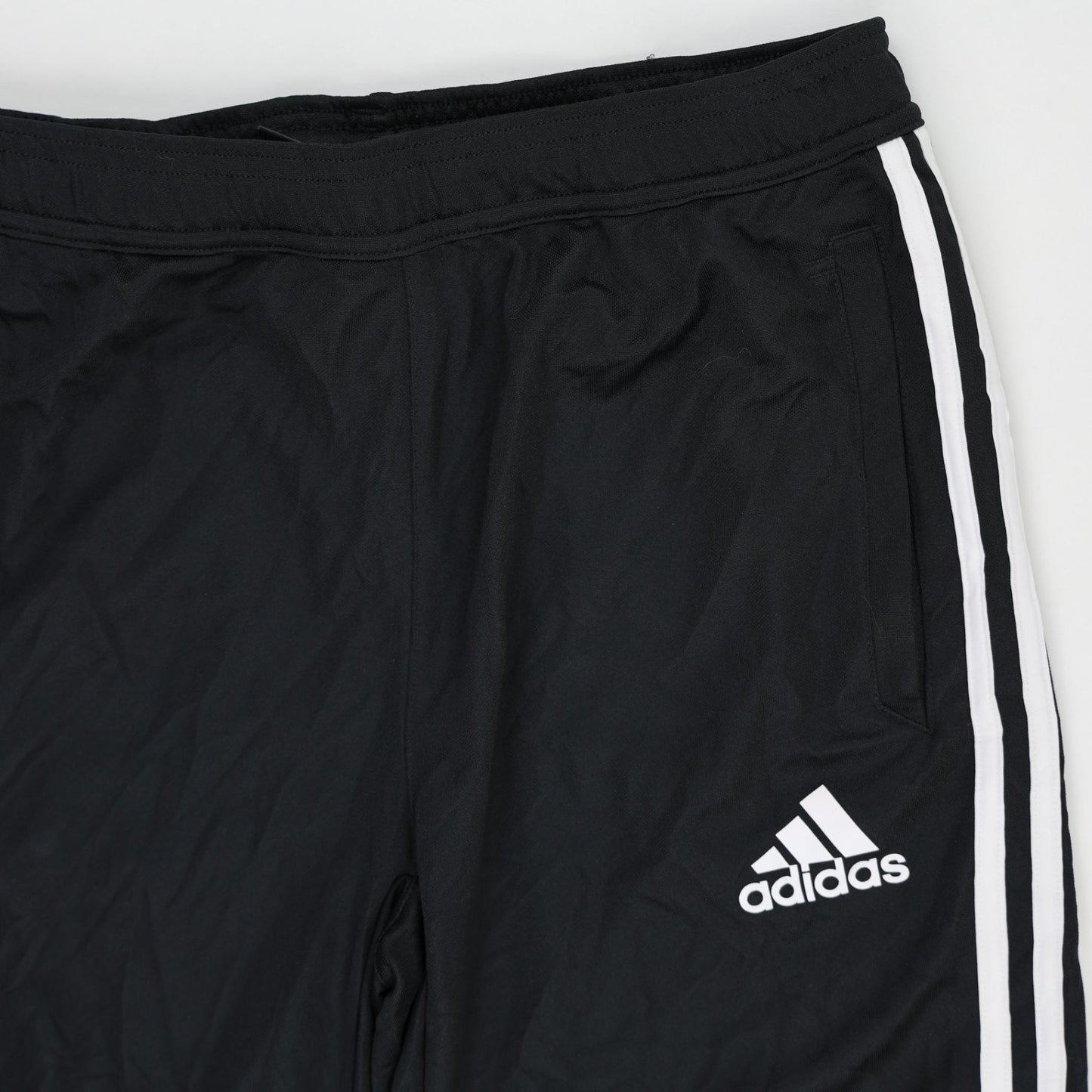 Adidas Black Three Stripe Track Trousers Large Polyester