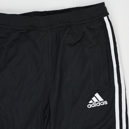 Adidas Black Three Stripe Track Trousers Large Polyester