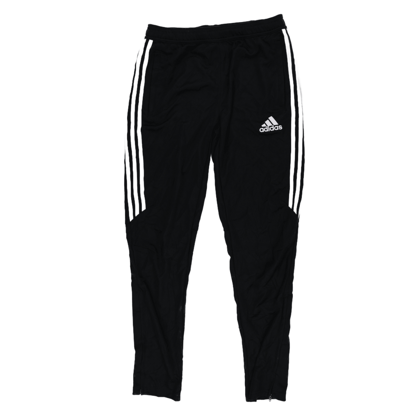 Adidas Black Three Stripe Track Trousers Large Polyester