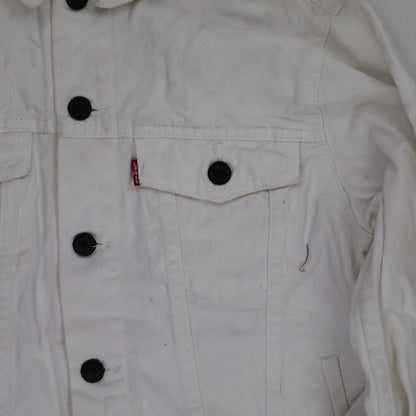 Levi's White Denim Trucker Jacket Youth Large 12-13 Years Cotton