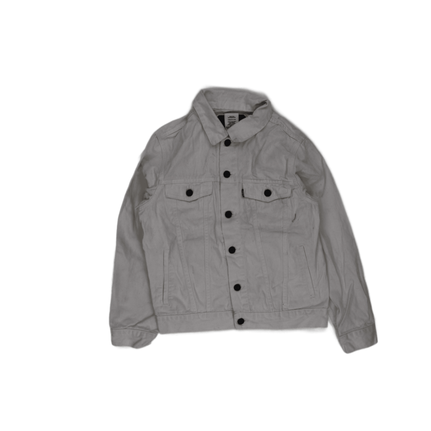 Levi's White Denim Trucker Jacket Youth Large 12-13 Years Cotton