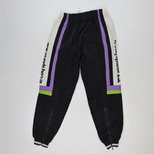 Le Coq Sportif Vintage Colourblock Track Pants Black Purple White Green Size M Polyester