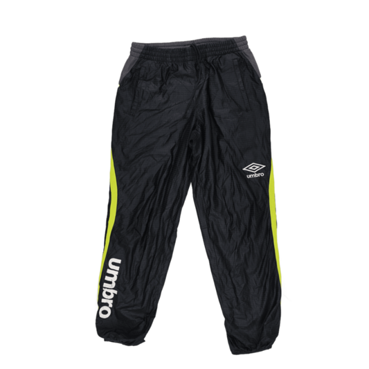 Umbro Black Track Pants for Men Medium 100% Polyester Fluorescent Yellow Side Detailing