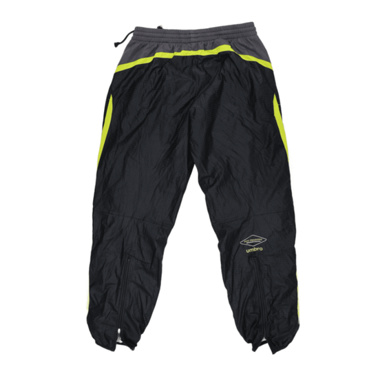 Umbro Black Track Pants for Men Medium 100% Polyester Fluorescent Yellow Side Detailing