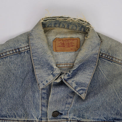 Levi's Vintage Sherpa Lined Denim Jacket Faded Blue Large Cotton Denim