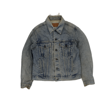 Levi's Vintage Sherpa Lined Denim Jacket Faded Blue Large Cotton Denim