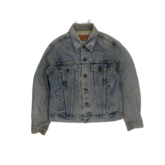 Levi's Vintage Sherpa Lined Denim Jacket Faded Blue Large Cotton Denim
