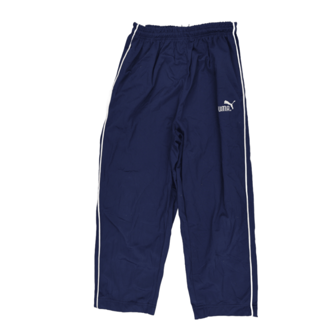 PUMA Navy Track Trousers Men's Medium Polyester Blend 76cm Inseam 38cm Waist