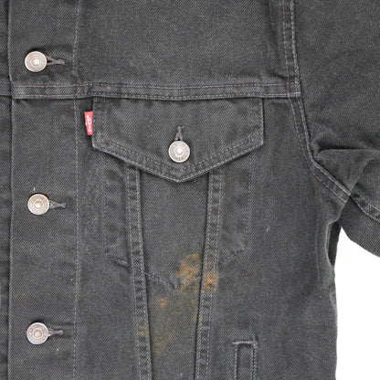 Levi's Vintage Black Denim Jacket Size Large Cotton Collared