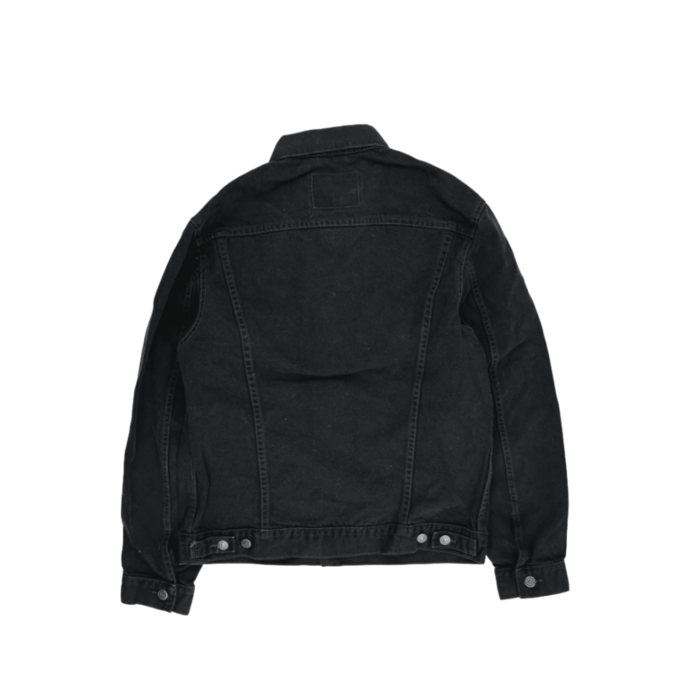 Levi's Vintage Black Denim Jacket Size Large Cotton Collared