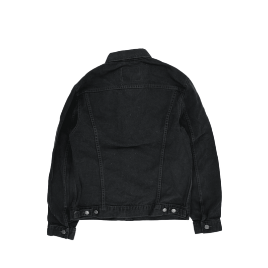 Levi's Vintage Black Denim Jacket Size Large Cotton Collared