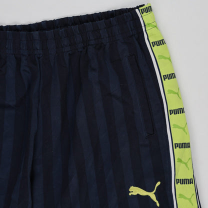 PUMA Navy Blue Track Trousers Men's Medium 76 cm Inseam 82 cm Waist Polyester
