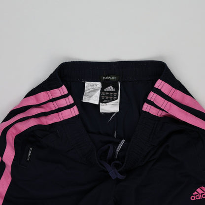 adidas Climalite Navy Track Pants with Pink Stripes Size 140 Unisex Polyester