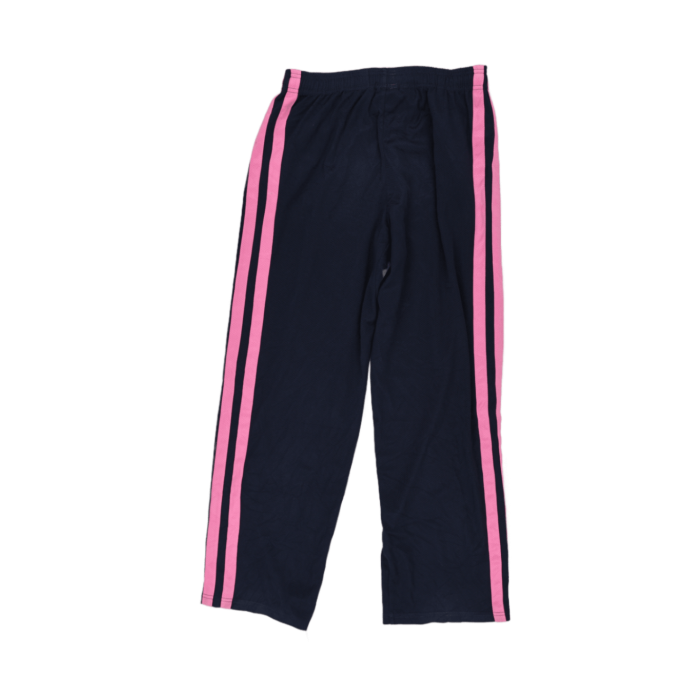 adidas Climalite Navy Track Pants with Pink Stripes Size 140 Unisex Polyester