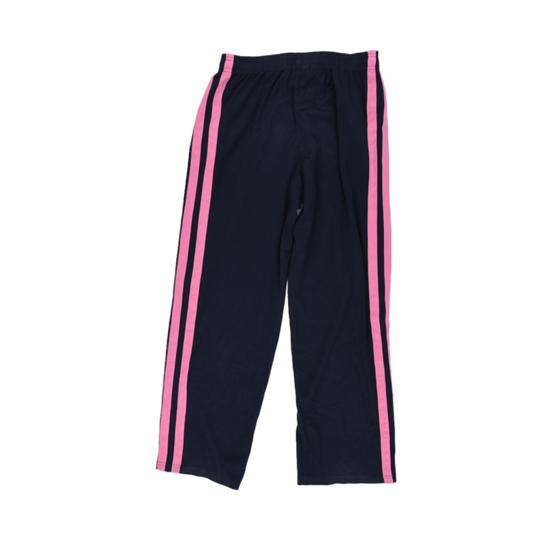 adidas Climalite Navy Track Pants with Pink Stripes Size 140 Unisex Polyester