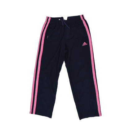 adidas Climalite Navy Track Pants with Pink Stripes Size 140 Unisex Polyester