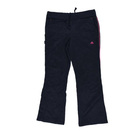 adidas Navy Blue Pink Striped Track Pants Women's Size 10 Polyester