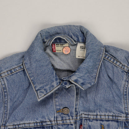 Levi's Medium Blue Denim Jacket Cotton Denim Collared Neckline
