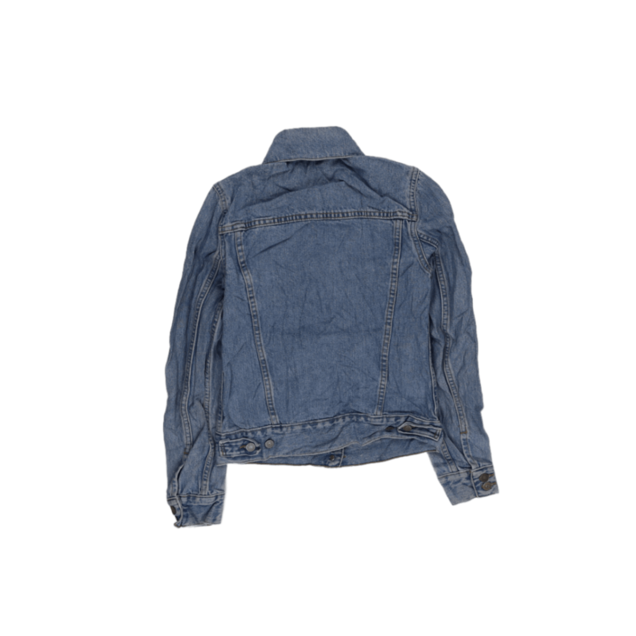 Levi's Medium Blue Denim Jacket Cotton Denim Collared Neckline