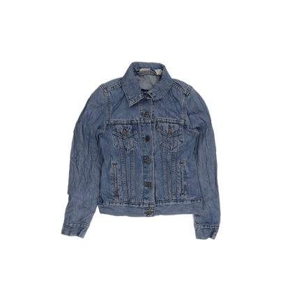 Levi's Medium Blue Denim Jacket Cotton Denim Collared Neckline