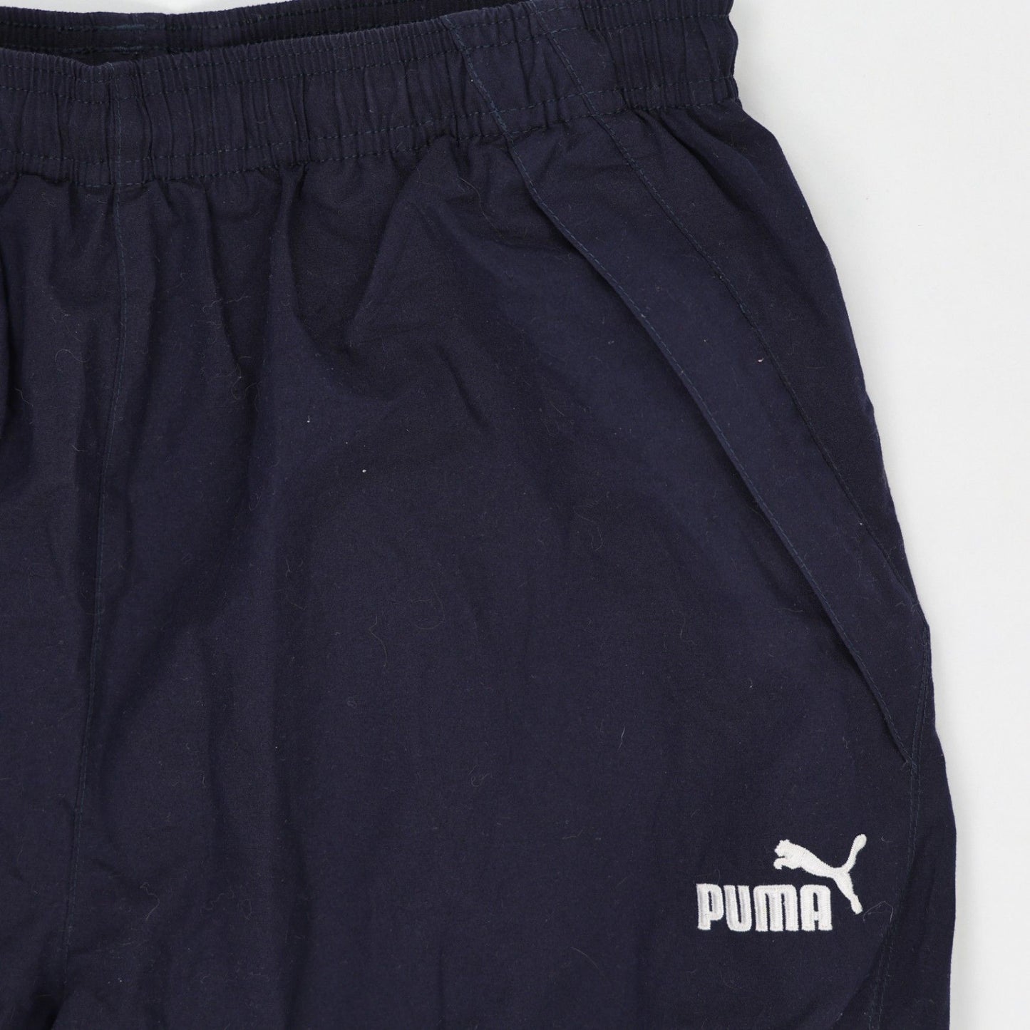 PUMA Navy Blue Tracksuit Bottoms Men's Size M Polyester Blend Vintage 78cm Inseam Waist Size 30-34 inches