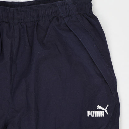 PUMA Navy Blue Tracksuit Bottoms Men's Size M Polyester Blend Vintage 78cm Inseam Waist Size 30-34 inches
