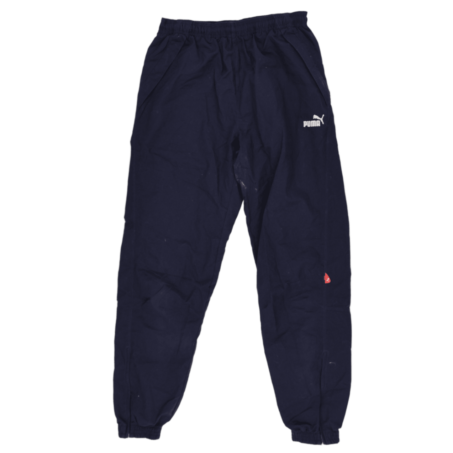 PUMA Navy Blue Tracksuit Bottoms Men's Size M Polyester Blend Vintage 78cm Inseam Waist Size 30-34 inches