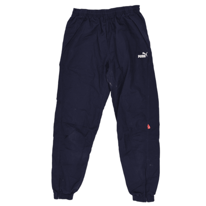 PUMA Navy Blue Tracksuit Bottoms Men's Size M Polyester Blend Vintage 78cm Inseam Waist Size 30-34 inches