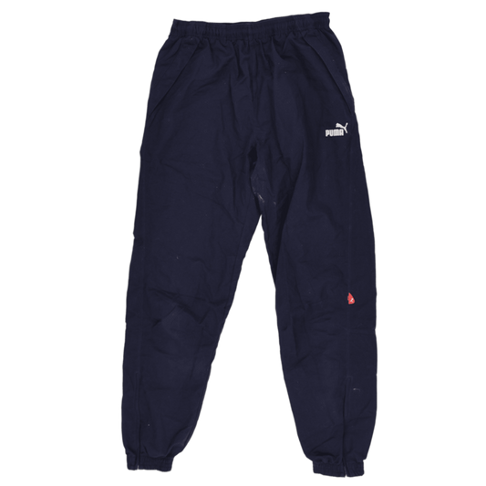 PUMA Navy Blue Tracksuit Bottoms Men's Size M Polyester Blend Vintage 78cm Inseam Waist Size 30-34 inches
