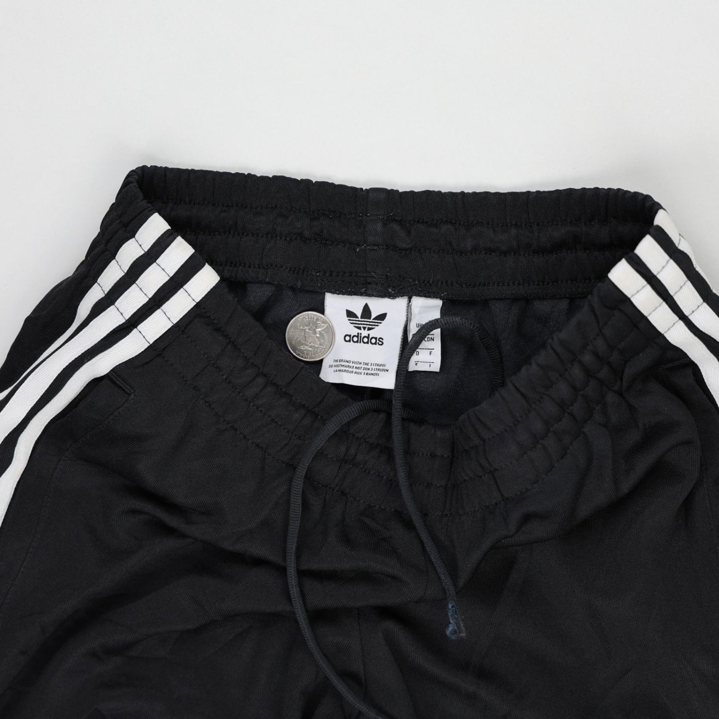 adidas Originals Black 3-Stripes Track Pants Mens Medium 76 cm Inseam 41 cm Waist Polyester