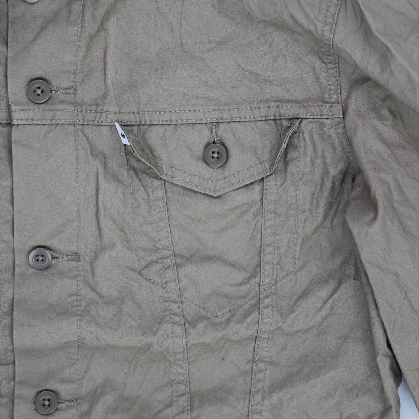 Levi's Men's Khaki Workwear Jacket XL Cotton Collared Button-Up