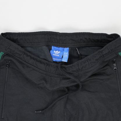 Adidas Black Green Track Pants Men Large 76cm Inseam Cotton Blend