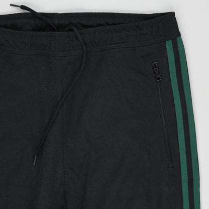 Adidas Black Green Track Pants Men Large 76cm Inseam Cotton Blend