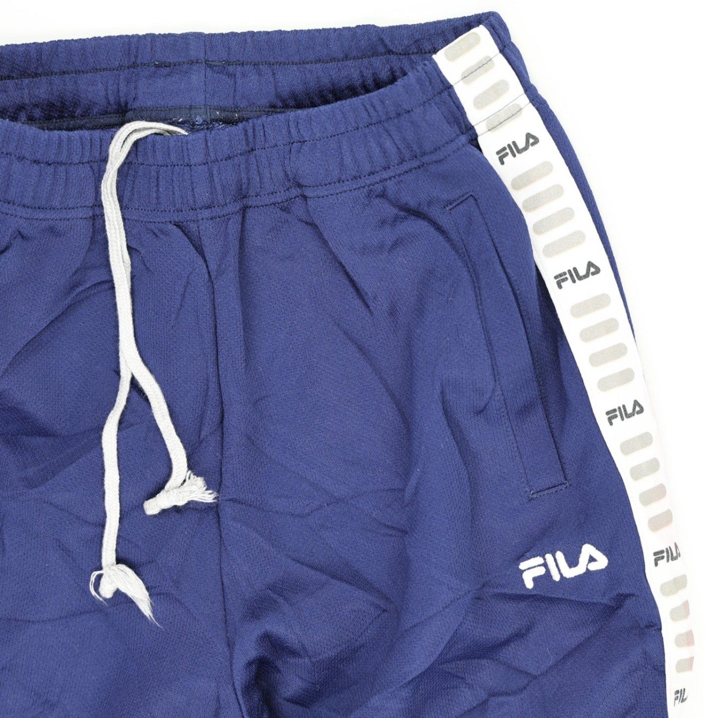 FILA Navy Blue Track Pants Large Polyester Blend Men's Trousers 78 cm Inseam 86 cm Waist Size