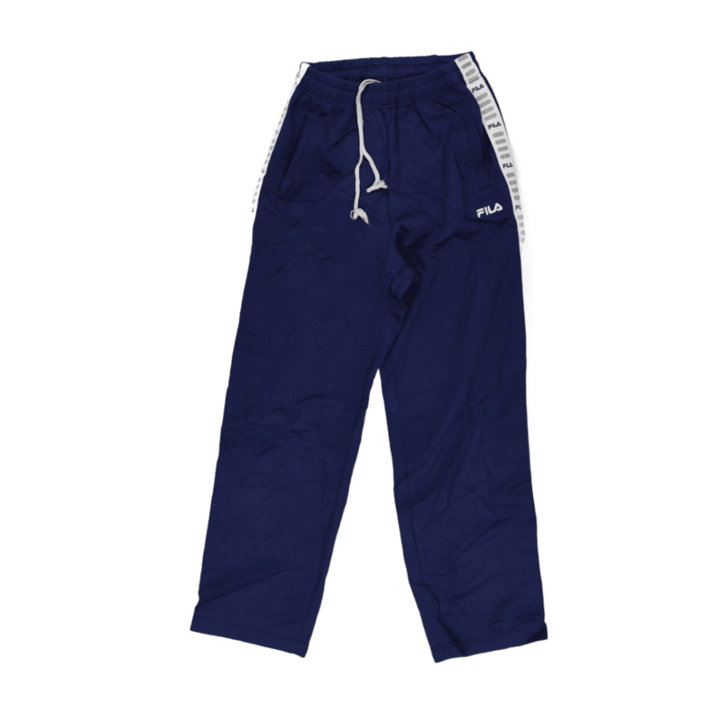FILA Navy Blue Track Pants Large Polyester Blend Men's Trousers 78 cm Inseam 86 cm Waist Size