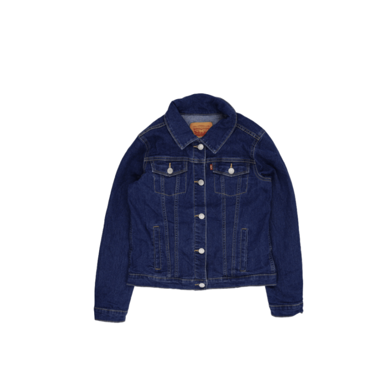 Levi's Vintage Indigo Blue Denim Trucker Jacket Large Cotton Collared